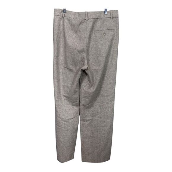 Mng By Mango Womens Wide Leg Pants khaki Mid Rise Pockets Flat Front size 10 - Picture 5 of 7